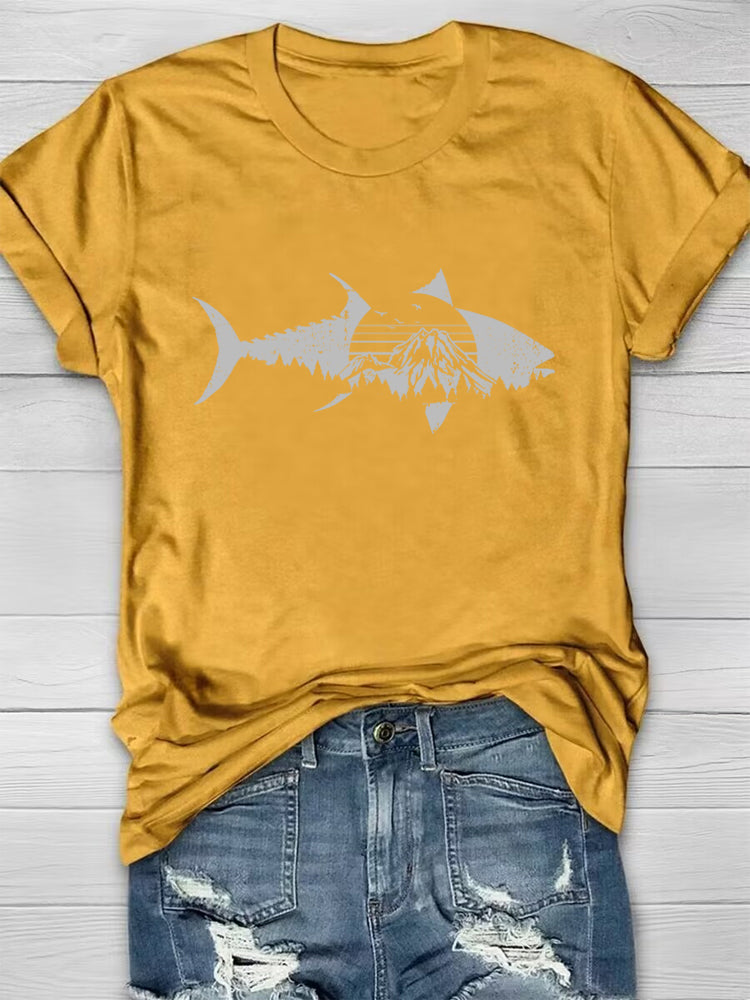 Outdoor Flying Fish Mountain T-shirt