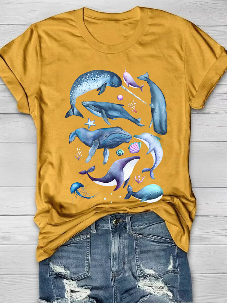 Ocean Fishes Cute Dolphin Lover T-shirt