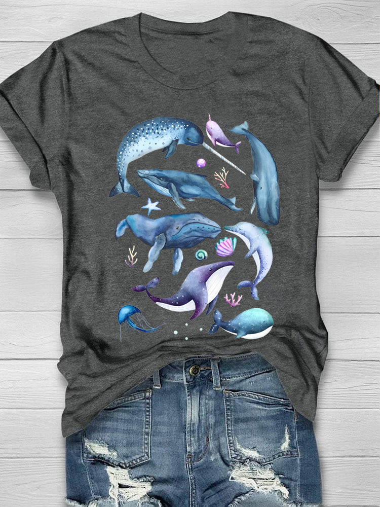 Ocean Fishes Cute Dolphin Lover T-shirt